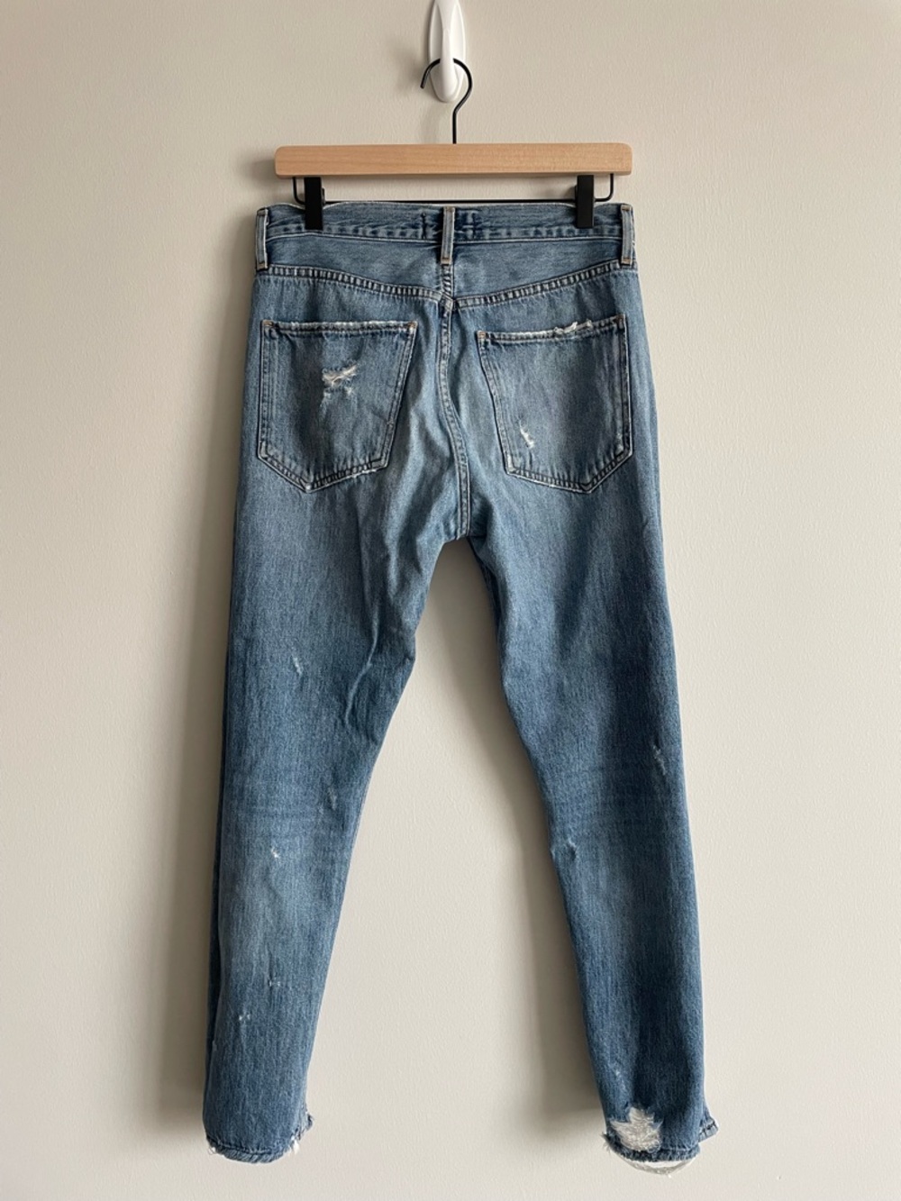 AGOLDE Jamie high-rise distressed skinny jeans raw hem 27 - Picture 4 of 9
